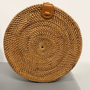 Poppy + Sage Round Woven Tan Bag
